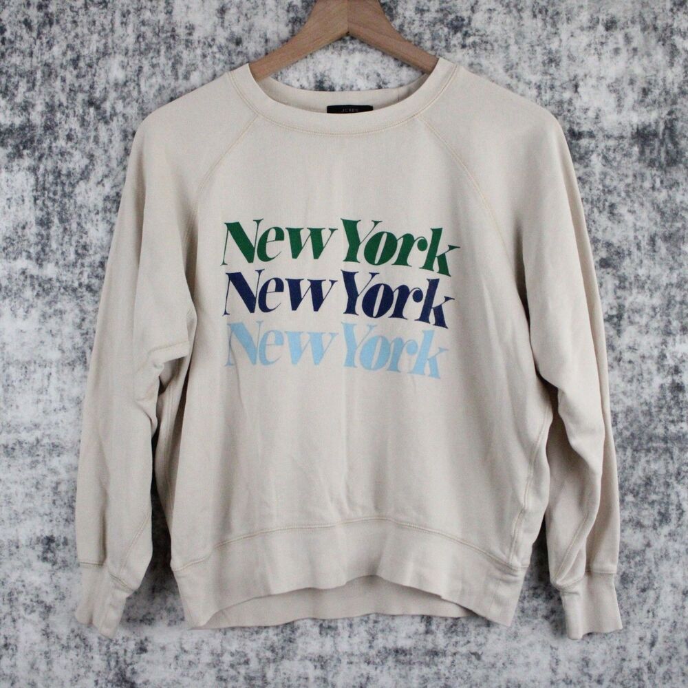 J. CREW Magic Rinse New York Sweatshirt Womens XXS Pullover Casual Long Sleeve